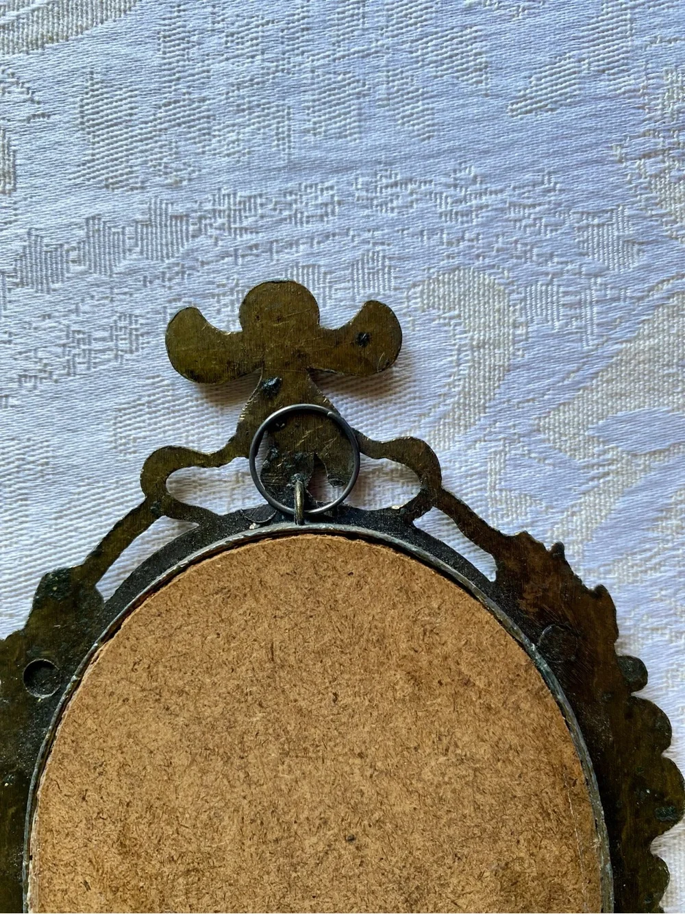Vintage Small Metal Frame with Girl Print